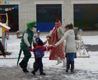 Утро. Встреча детей мультгероями